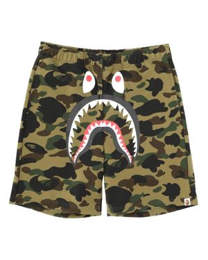 A Bathing Ape Shark Camouflage Shorts - Green