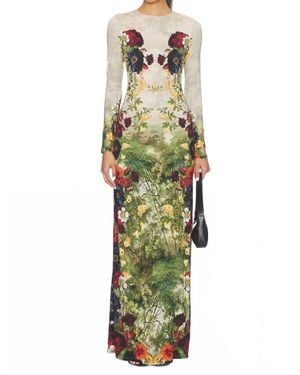Alice + Olivia Delora Maxi Forbidden Forest Dress - Green