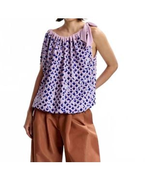 Essentiel Antwerp Jocelyn Sequin Smocked Top - Blue