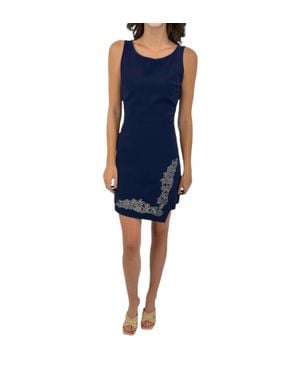 Chiara Boni Mini Dress With Appliqué Beading - Blue