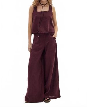 Lanthropy Vincent Linen Pants - Purple