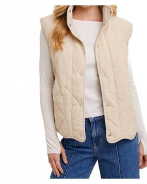 Bluivy Button Down Quilted Puffer Vest - Natural