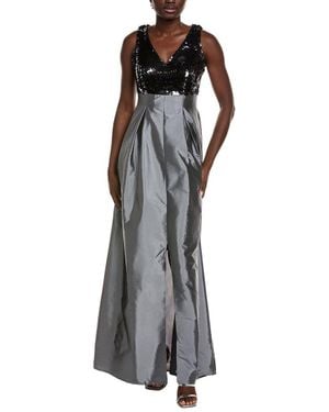 Rene Ruiz Sequin Taffeta Gown - Gray