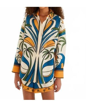 FARM Rio Print Relaxed Shirt - Blue