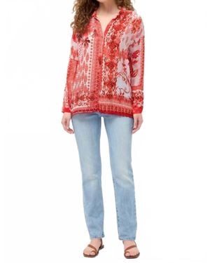 Johnny Was Audrey Button Up Shirt - Red