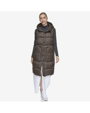 Andrew Marc Kerr Horizontal Rail Quilted Matte Shell Puffer Vest - Gray