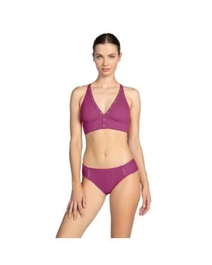 Robin Piccone Amy Halter Top Lotus Ribbed Crossback Swimwear Ddr2636 - Pink