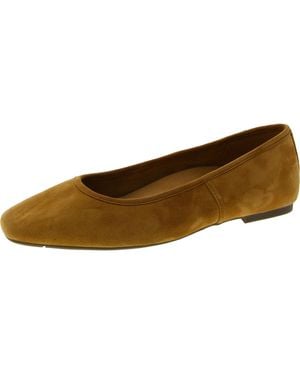Vionic Orinda Leather Square Toe Ballet Flats - Brown