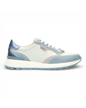 Pikolinos Denim Leather Lace Up Sneaker Sneakers Shoes - Blue