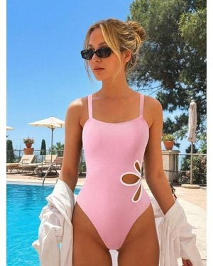TRUEDAMES Swimsuit Senior Sense Backless One-Piece Racing Swimming Pool Training Beach Swimsuit - Blue