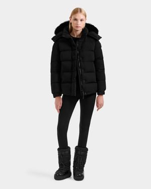 Rudsak Bree Matte Down Puffer With Faux Fur - Black