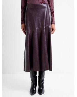 French Connection Kayleigh Fluted Midi Skirt - Purple