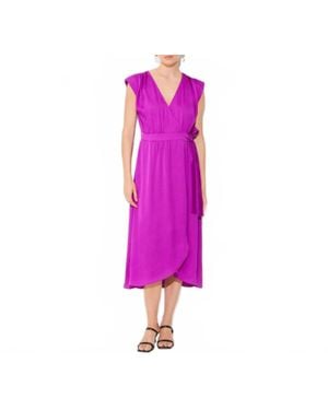 Suncoo Cesaria Midi Wrap Dress - Purple