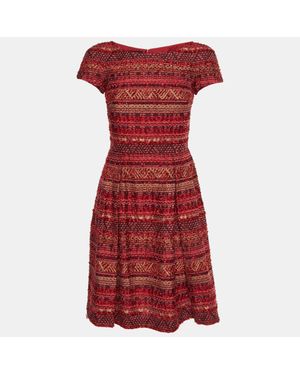 Carolina Herrera Striped Tweed Mini Dress - Red