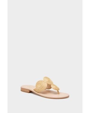 Jack Rogers Margo Flat Raffia Sandals - White
