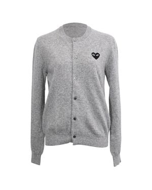 Comme des Garçons Play Logo-Patch Cardigan - Gray