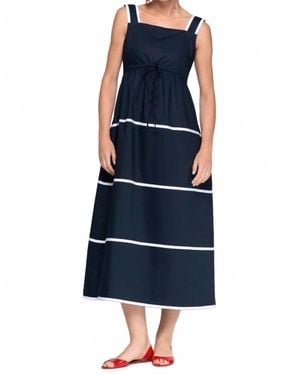 Vilagallo Poplin Sleeveless Midi Dress - Blue