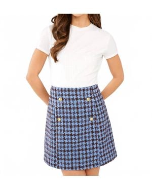 Abbey Glass Jessica Tweed Skirt - Blue