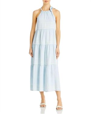 Bella Dahl Tiered Halter Midi Dress - Blue
