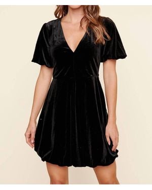 Sugarlips Dakota Velvet Volume Hem Mini Dress - Black