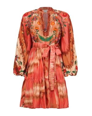 La Fuori Infinito Silk Volume Mini Dress - Red