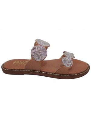 Exe' Allison Flat Sandal - Brown