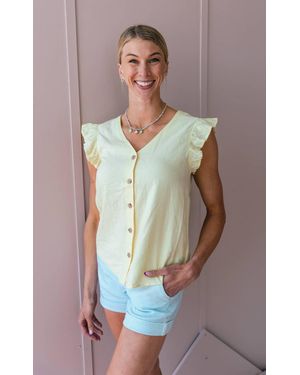 B.Young Bafalakka Ruffle Top - Yellow