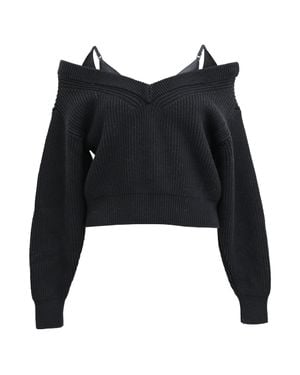 T By Alexander Wang Alexander Wang T. Off-Shoulder Layered Sweater - Black