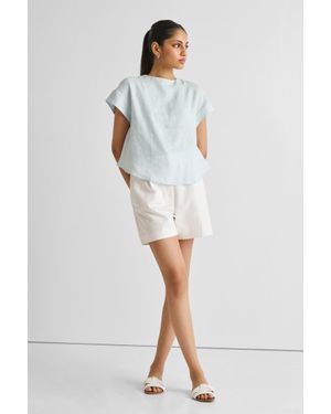 REISTOR Cap Sleeved Everyday Top - White