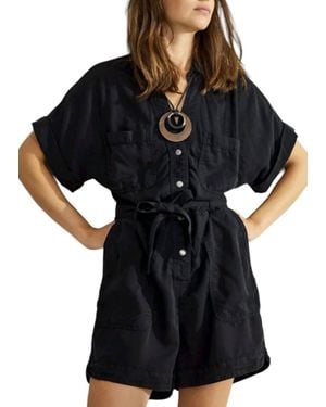 Summum Breezy Playsuit Romper - Black