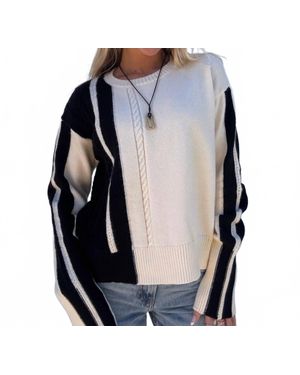 one & only Talia Color Block Sweater - Blue