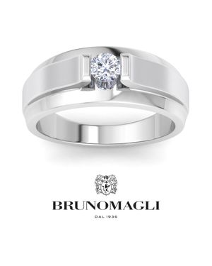 Bruno Magli 1/3 Carat Round Shape Lab Grown Diamond Solitaire Ring - White