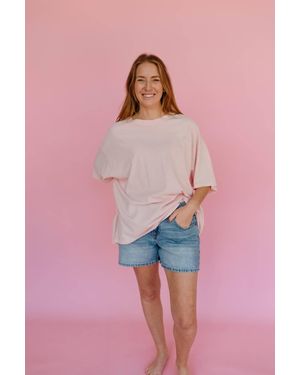 Daydreamer Solid Oversized Fit Tee - Pink