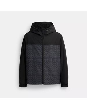 COACH Signature Full Zip Windbreaker - Black