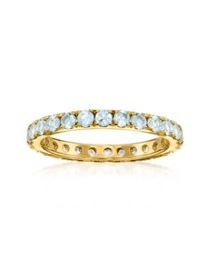 Ross-Simons Aquamarine Eternity Band - Metallic