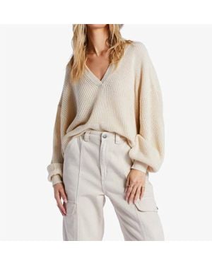 Billabong No Worries Vneck Sweater - Natural