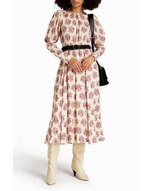 byTiMo Gathered Jacquard Midi Dress - Natural