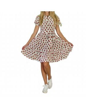 Just Darviny Ibiza Short Sleeve Mini Dress - Pink
