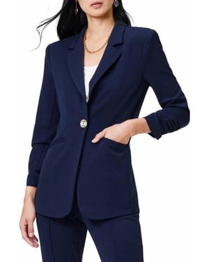 NIC+ZOE Scrunch Sleeve Avenue Jacket - Blue