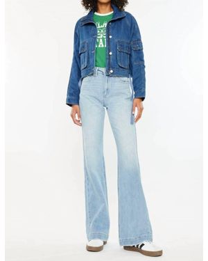 Kancan Wide Leg Flare Jeans - Blue