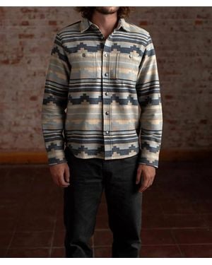 Iron & Resin Salton Jacquard Cotton Flannel Shirt - Blue