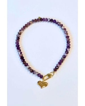 Accessory Concierge Vino Heart Charm Collar Necklace - Blue