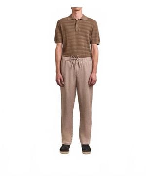 Frescobol Carioca Oscar Linen Chinos Pant - Brown