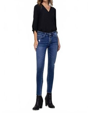 Flying Monkey Surfs Up Mid Rise Ankle Skinny Jean - Blue