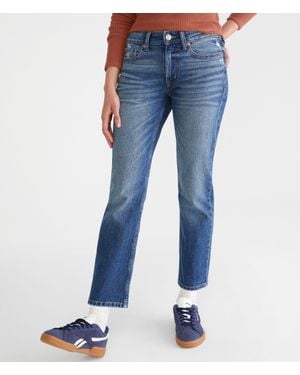 Aéropostale Mid-Rise Straight Ankle Jean - Blue