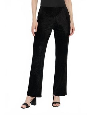 Lyssé Metallic Foil Velvet Pants - Black