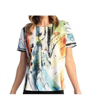 Jess & Jane Breezy Short Sleeve Top - Blue