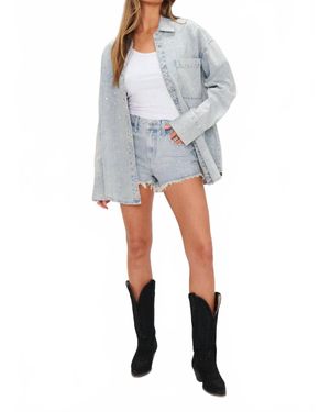 Show Me Your Mumu Lincoln Shirt Jacket - Gray