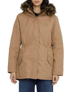MC2 Saint Barth Refined Waxed Parka With Distinctive Patch Detail - Natural