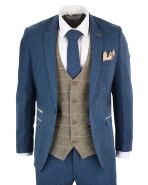 Oliver Tweed 3 Piece Tweed Vintage Suit - Blue